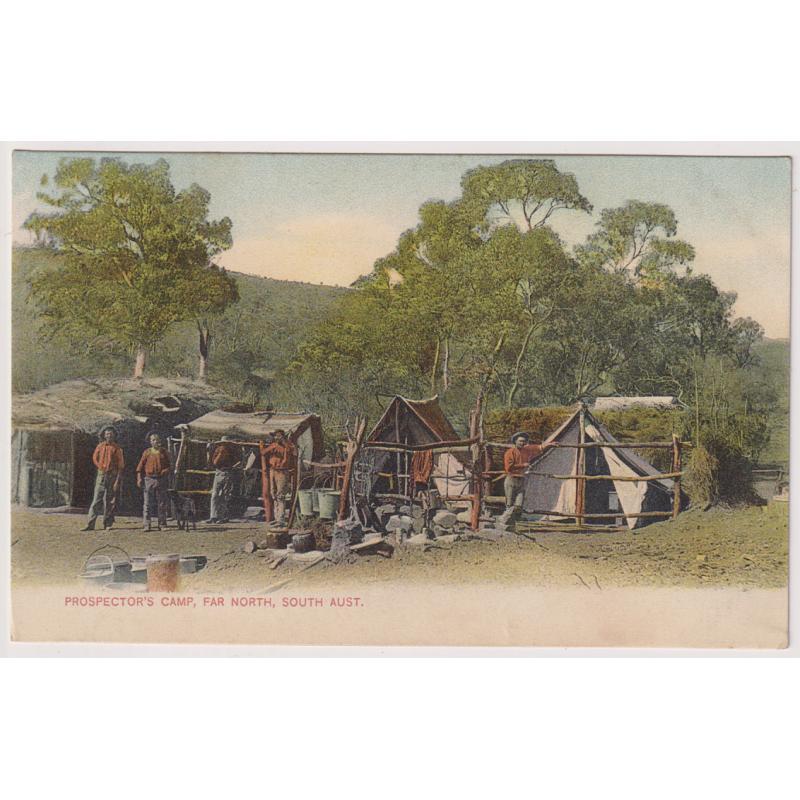 (RN1075) SOUTH AUSTRALIA · c.1910: unused colour card w/view titled PROPECTOR'S CAMP, FAR NORTH, SOUTH AUST. in fine condition
