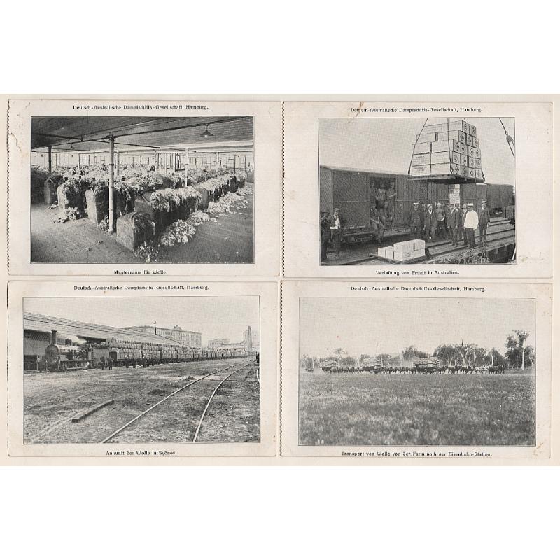 (RN15003) AUSTRALIA · c.1910: 8 different Australian Views published by the DEUTSCH-AUSTRALISCHE DAMPFSCHIFFS COMPANY · two cards have damaged left sides o/wise condition is excellent throughout (2 images)