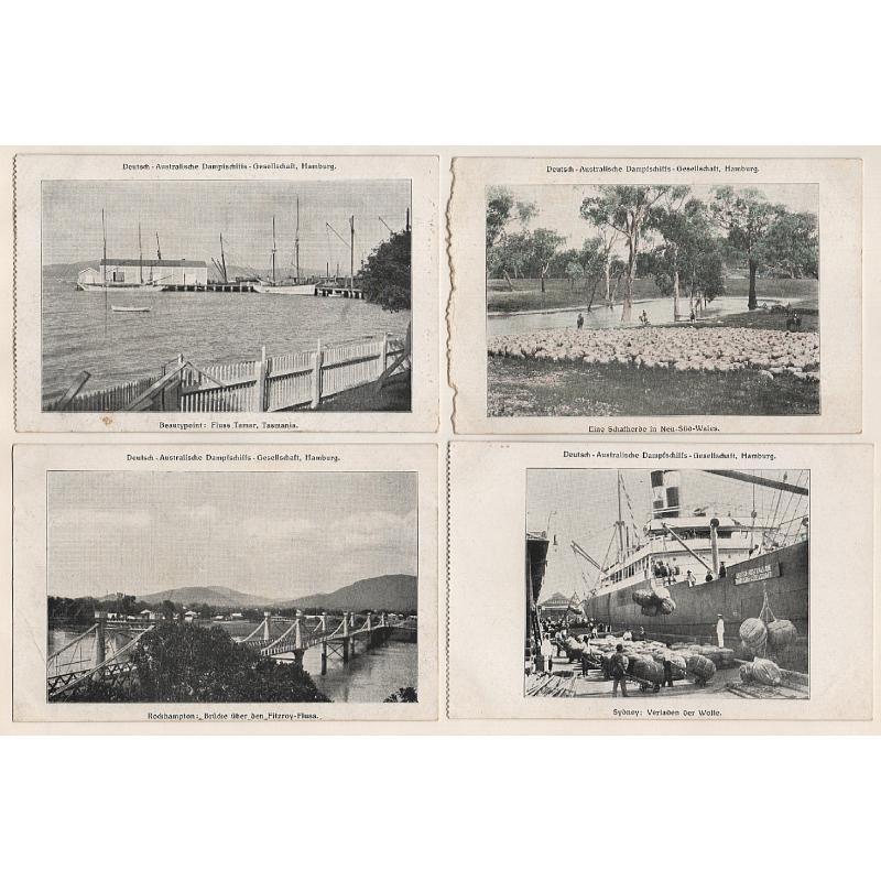 (RN15003) AUSTRALIA · c.1910: 8 different Australian Views published by the DEUTSCH-AUSTRALISCHE DAMPFSCHIFFS COMPANY · two cards have damaged left sides o/wise condition is excellent throughout (2 images)