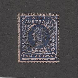 (RS10089) WESTERN AUSTRALIA · 1908: nicely used 2/6d deep blue/rose QV perf OS BW W61b · fine condition · c.v. AU$40 (2 images)
