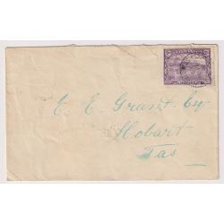 (SS1017) TASMANIA · 1903: a light but discernible strike of the DARWIN Type 1 cds ties a 2d Pictorial to a Tattersall alias address at Hobart · postmark is rated RR(11*) and is rarer still "on cover"
