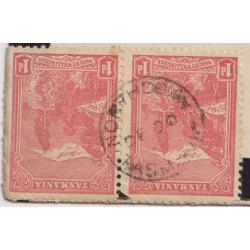 (SS1018) TASMANIA · 1906: a clear impression of the NORTHDOWN Type 1 cds on a mourning cover addressed to Brisbane · condition as per largest image · postmark is rated R-(7*) and is rarer still "on cover"
