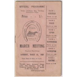 (SS1065) TASMANIA · 1928: Official Programme for the March Meeting of the NORTHERN TASMANIAN TROTTING CLUB · intact and in excellent condition for a well-handled item (2 sample images) · $5 STARTER!!