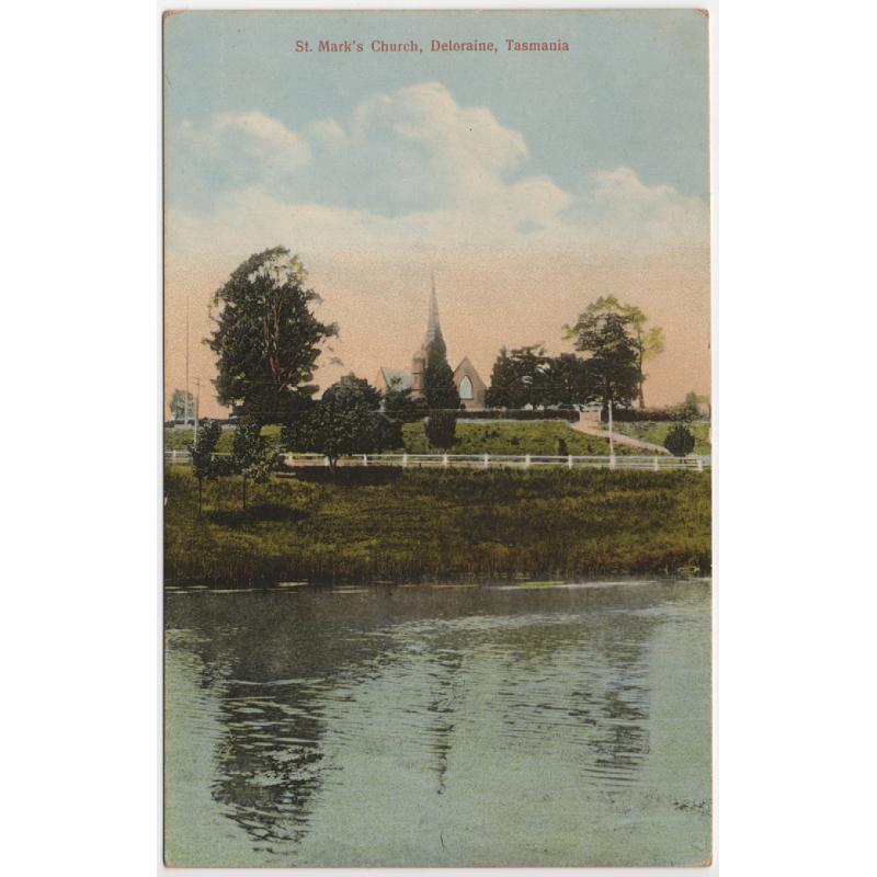 (SS1096) TASMANIA ·  c.1910: unused colour card by Spurling & Son (No. 545) w/view of ST MARK'S CHURCH DELORAINE in excellent to fine condition · an uncommon view in my experience