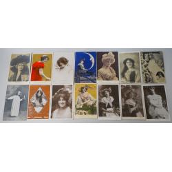 (SS1130B) GREAT BRITAIN · AUSTRALIA · 48 different pre-WWI "Actress" postcards all in VG to fine condition · includes some scarcer names · please view both sample images (48)