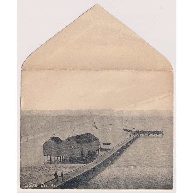 (SS1142) VICTORIA · c.1900: unused illustrated envelope with a photographic view titled LAKE COLAC · light discolouration and some minor wear however the overall condition is very good · publisher not identified (2 images)