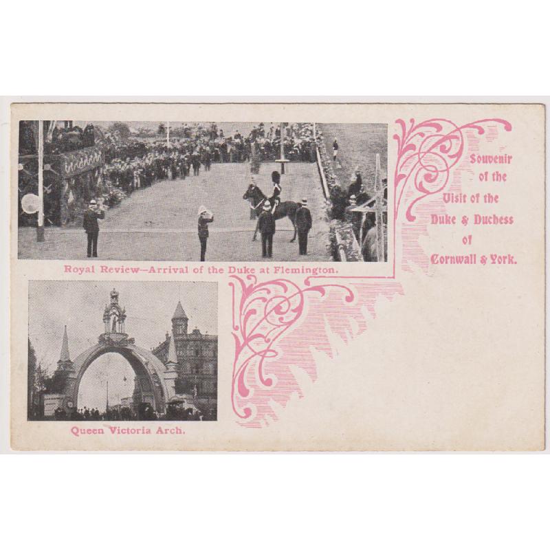 (SS1147) VICTORIA · AUSTRALIA  1901: unused "SOUVENIR OF THE VISIT OF THE DUKE & DUCHESS OF CORNWALL & YORK" PPC · possibly produced by R. Jolley · see full description