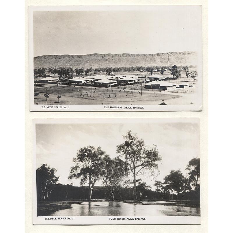 (SS15003) NORTHERN TERRITORY · 1940s: unused real photo cards by Valentines with ALICE SPRINGS and environs D.B. Neck Series views all in F to VF condition (4)