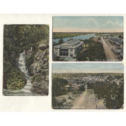 (SS15013) QUEENSLAND · c.1910: six "Coloured Shell Series" cards with views of IPSWICH, MARYBOROUGH, CHARTERS TOWERS, etc. · some imperfections however all cards are in a most displayable condition (2 images)