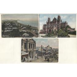 (SS15013) QUEENSLAND · c.1910: six "Coloured Shell Series" cards with views of IPSWICH, MARYBOROUGH, CHARTERS TOWERS, etc. · some imperfections however all cards are in a most displayable condition (2 images)