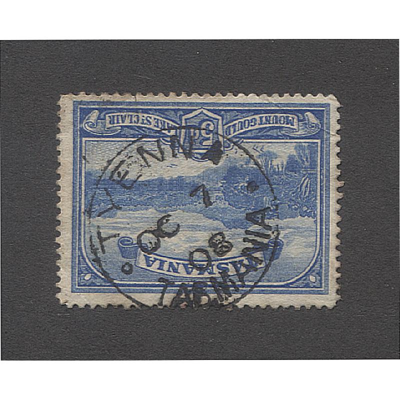 (TY10068) TASMANIA · 1908: a very clear and nearly complete strike of the TYENNA Type 1 cds on a 5d Pictorial · rarely seen on this stamp