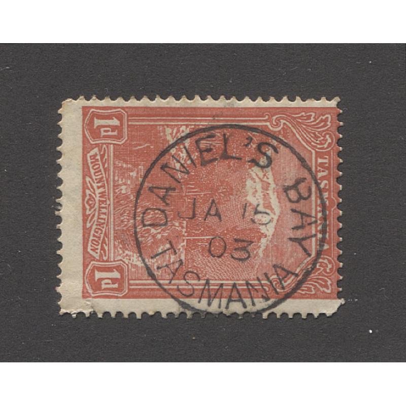 (TY10107) TASMANIA · 1903: a full clear strike of the DANIEL'S BAY Type 1 cds on a 1d Pictorial · postmark is rated R(8)