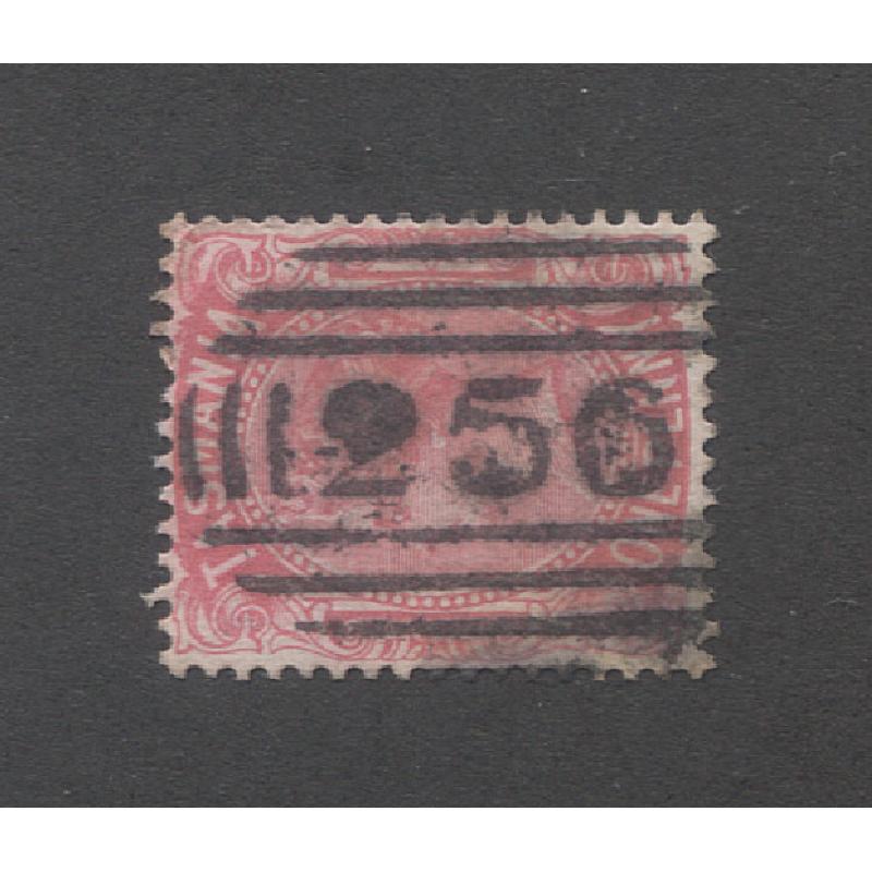 (TY10135) TASMANIA · a bold impression of BN256 used at KINDRED on a 1d QV S/face · postmark is rated RR