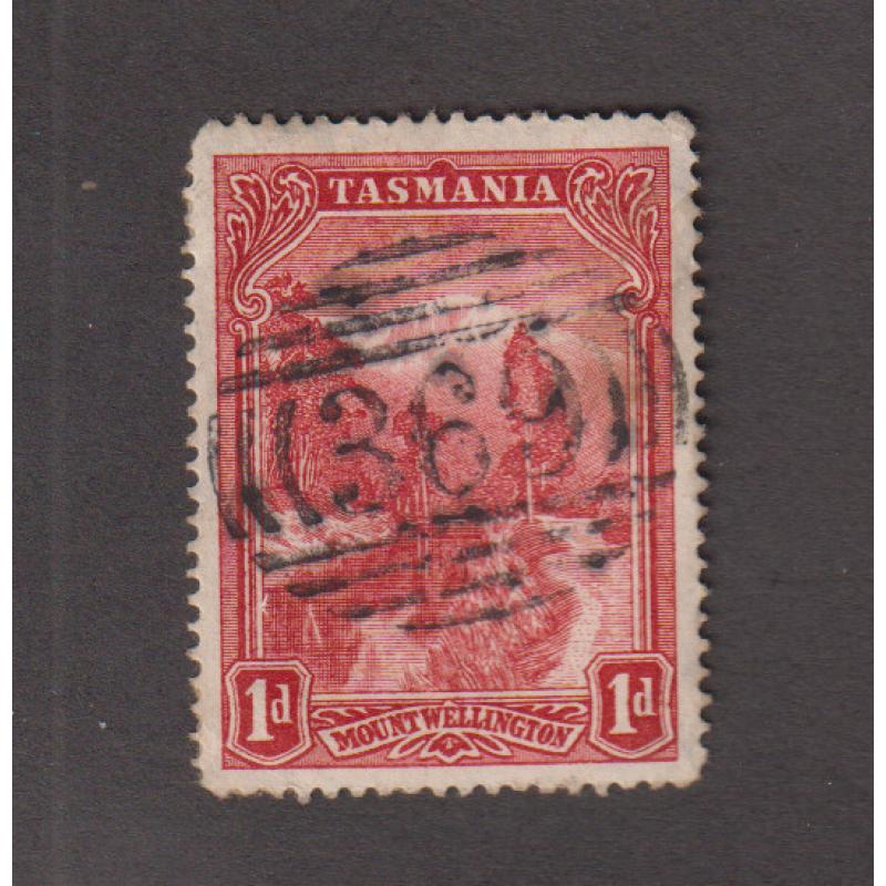(TY1025) TASMANIA · 1900: a clear central strike of BN369 used at RIANA on a 1d Pictorial · rated RR and much rarer still on this stamp!