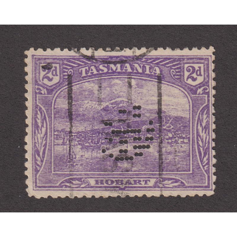 (TY1092) TASMANIA · c.1912: used 2d Pictorial bearing a doubled IHC (International Harvester Company) private perfin · I can recall seeing only a couple of other examples