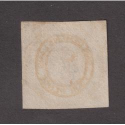 (TY1148) TASMANIA · 1854: used Plate II 4d orange Courier SG 10 with four excellent margins · c.v. £425 · see full description (2 images)