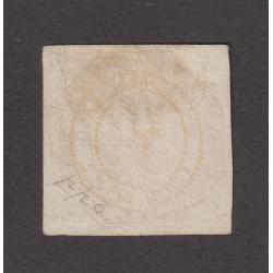 (TY1149) TASMANIA · 1853: lightly used Plate I 4d bright orange Courier SG 5 with four excellent margins · c.v. £1000 (2 images)
