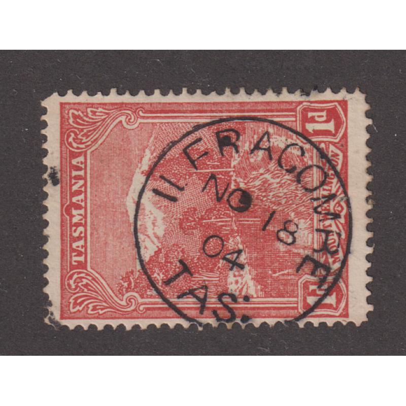 (TY1156) TASMANIA · 1904: a very clear and nearly complete example of the ILFRACOMBE Type 1a cds on a 1d Pictorial · postmark is rated S(5) - $5 STARTER!!