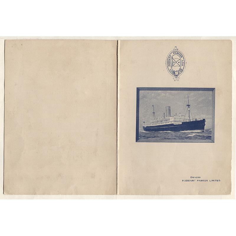(TY15058) AUSTRALIA · 1930/38: dinner menus from T.S.S. "Zealandia" (1930) and S.S. "Orford" both in excellent condition (no food stains!!) · 2 items (4 images)