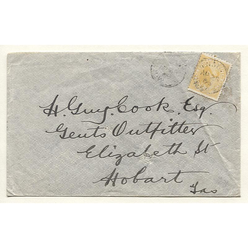 (TY15103) WESTERN AUSTRALIA · 1906: cover addressed to Tattersall alias address mailed from RAVENSTHORPE with light but discenible cds impressions · usual spike-hole o/wise in fine condition