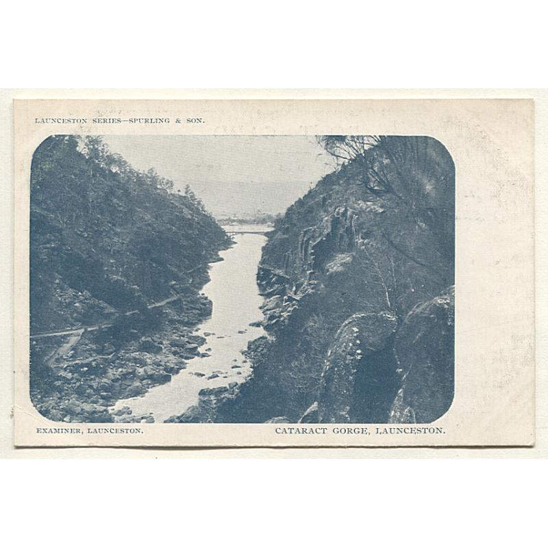 (TY15142) TASMANIA · c.1904: unused undivided back card from Spurling & Son "Launceston Series" printed by The Examiner · excellent to fine condition