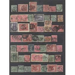 (TY15153L) TASMANIA · 8 Hagners housing a lightly duplicated selection of BARRED NUMERAL postmarks (including some 'rated') mostly on QV S/face issues plus some Pictorials · generally clear discernible strikes (8 images)