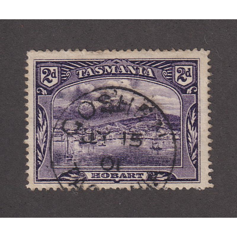 (UU1178) TASMANIA · 1901: a very collectable impression of the GOSHEN Type 1 cds on a 2d Pictorial · postmark is rated RR+(12)