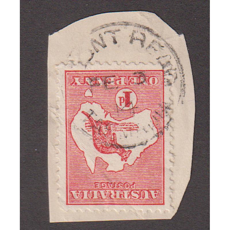 (UU1229) TASMANIA · 1914: an incomplete but obvious strike of the MOUNT READ Type 1(ii) cds tying a 1d Roo to piece · rated 4R during this period