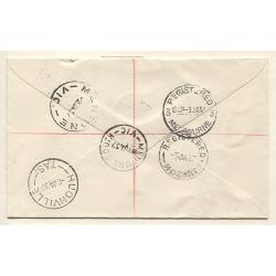 (VV10030) VICTORIA · AUSTRALIA  1937: registered cover mailed to TAS at the commercial papers rate of 1d (+3d fee) · red MENTONE SOUTH registration label · fine condition (2 images)