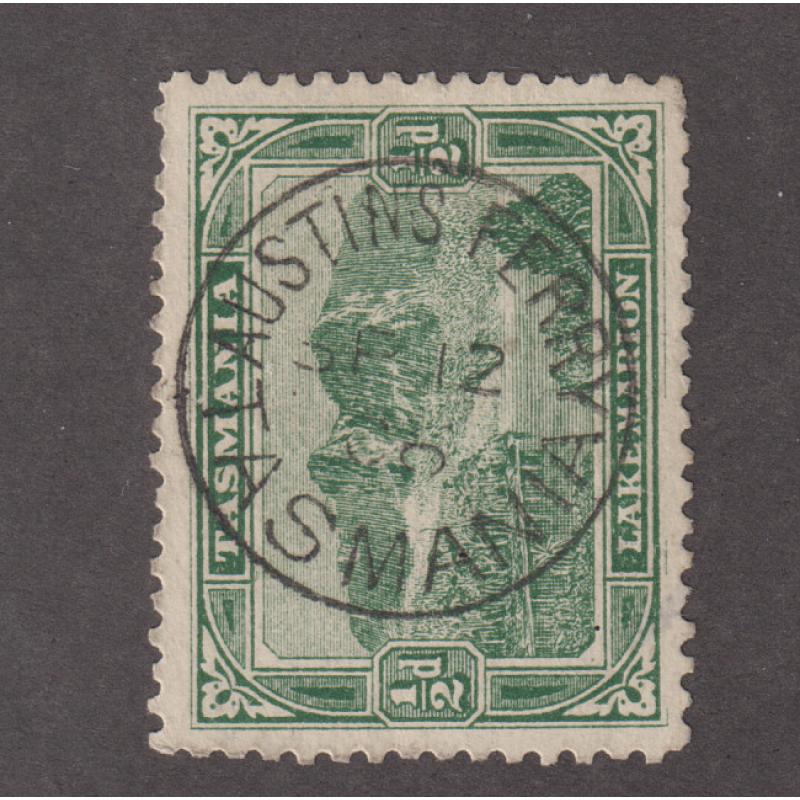 (VV1022) TASMANIA · 1906: a lovely full clear example of the AUSTINS FERRY Type 1 cds on a ½d Pictorial · postmark is reasonably common however full strikes are not and on this stamp, rarely seen