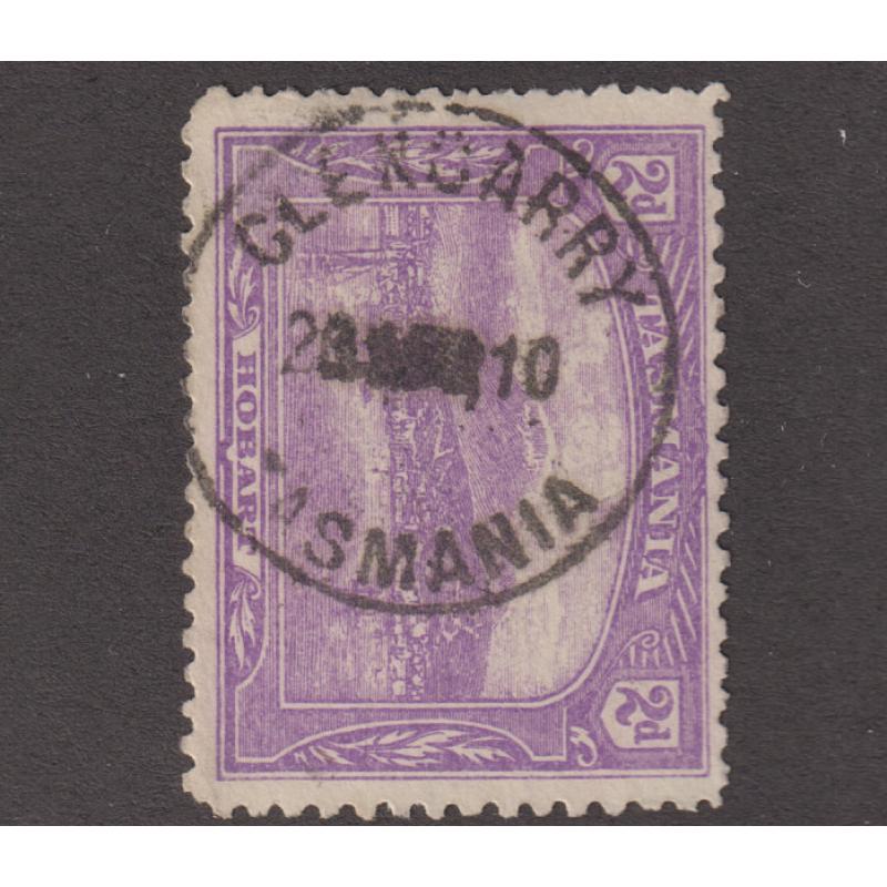 (VV1024) TASMANIA · 1910: a very clear and nearly complete strike of the GLENGARRY Type 2 cds on a 2d Pictorial · postmark is rated R(8)