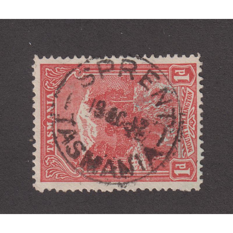 (VV1035) TASMANIA · 1912: an excellent example of the SPRENT Type 2b cds on a 1d Pictorial · postmark is rated RR(11) and the quality of this example is better than usually found!