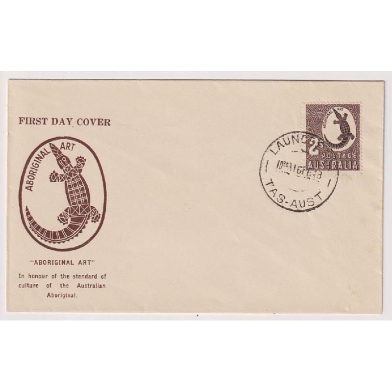 (VV1083) AUSTRALIA · 1948 (Feb 16th): unaddressed cacheted FDC by Rex Bodin published for issue of 2/- Aboriginal Art definitive · excellent to fine condition