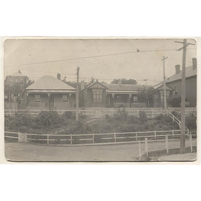 (VV15023) TASMANIA · c.1915: unused real photo card by W. Williamson with a street view near THE 'Y' in West Hobart · some soiling on back o/wise in excellent condition · unusual view