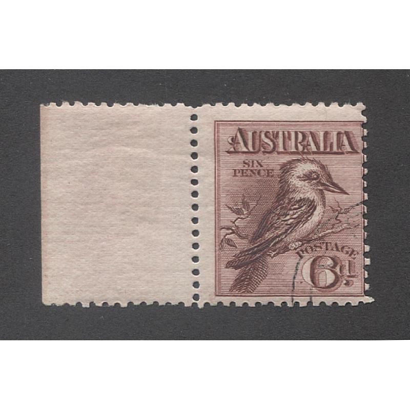 (VV15055) AUSTRALIA · 1914: CTO 6d claret Kooka BW 60w · some minor gum imperfections however the overall condition is fine · c.v. AU$80 (2 images)