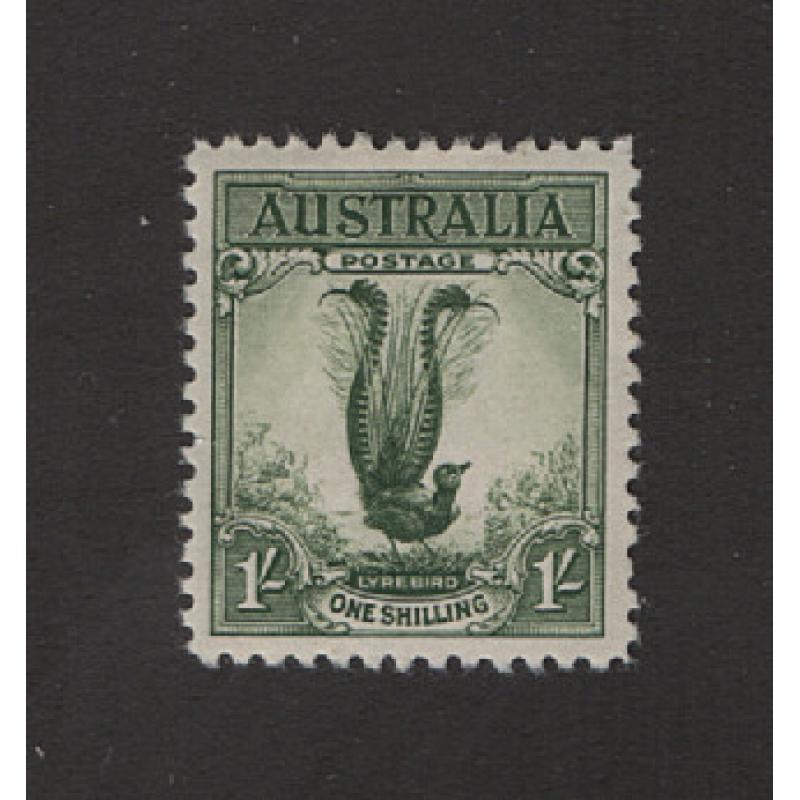 (VV15130) AUSTRALIA · 1932: fresh MLH 1/- green Lyrebird SG 140 · well-centred and in fine condition (2 images)