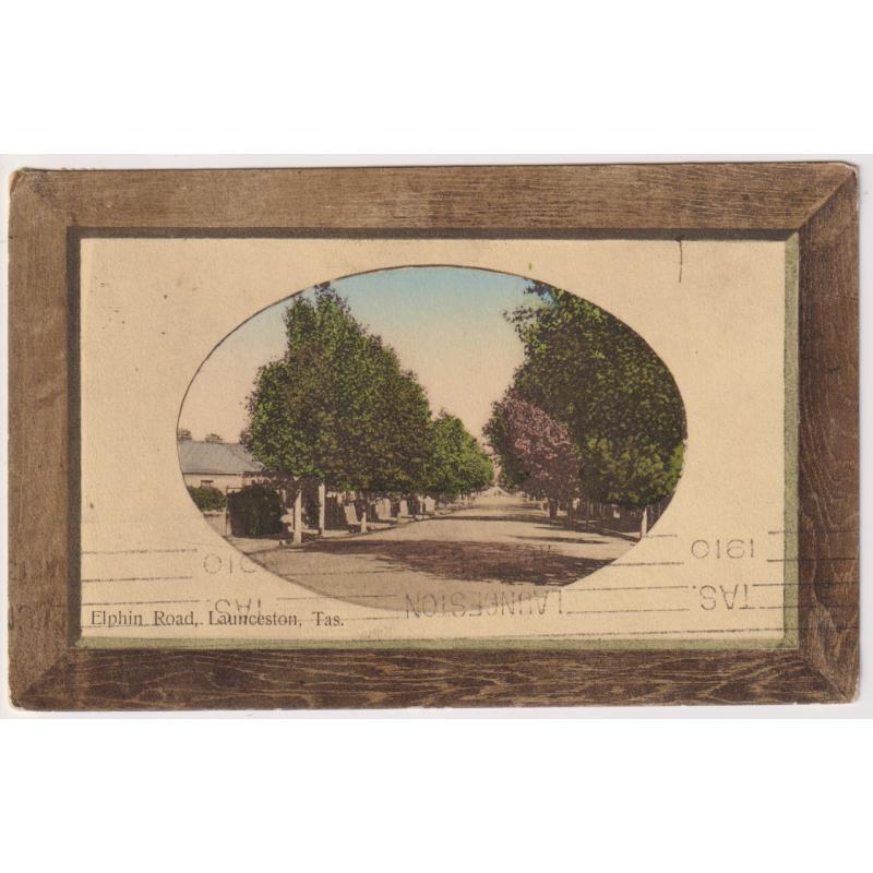 (WS1126) TASMANIA · 1910: used card by Len Wilkinson (The Ideal Series No.550) w/view of ELPHIN ROAD LAUNCESTON in excellent condition