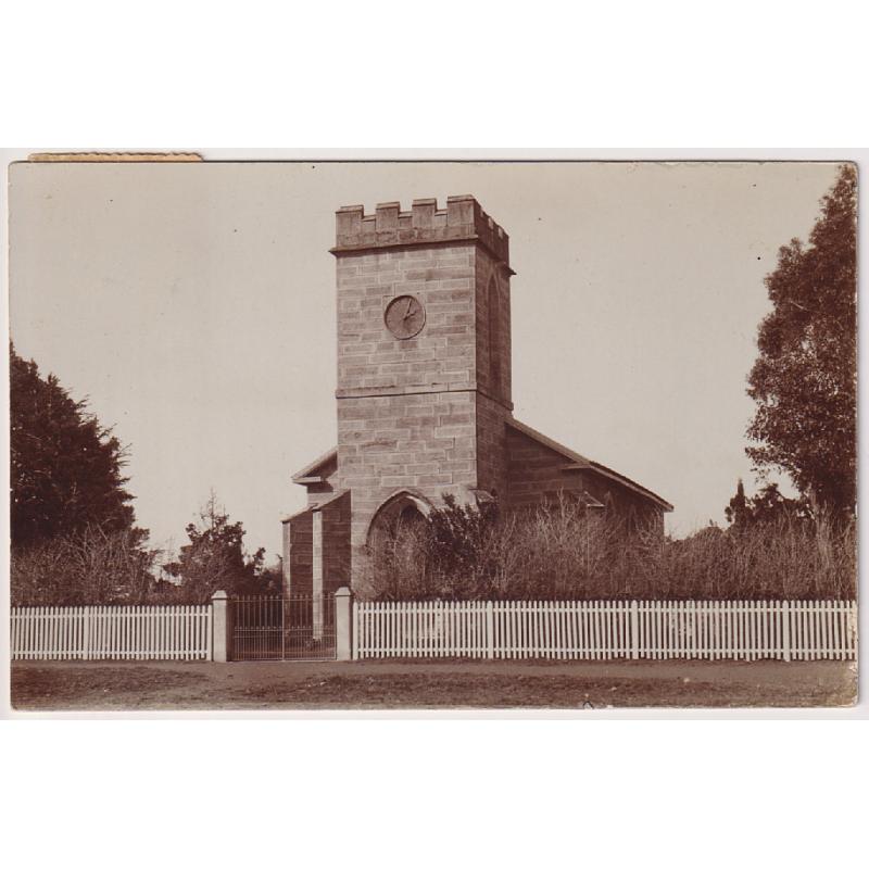 (WS1152) TASMANIA  ·  c.1908: postally used real photo card with a view of the PRESBYTERIAN CHURCH BOTHWELL · overall condition is excellent