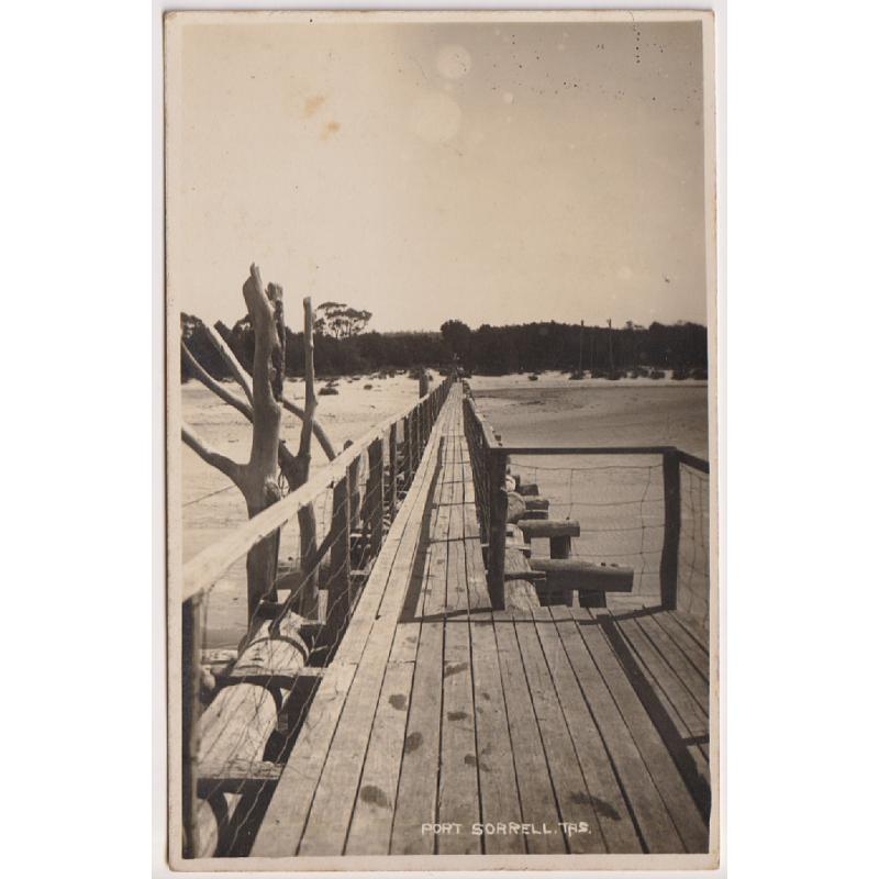 (WS1153) TASMANIA  ·  1920s: unused real photo card with a view of PORT SORRELL (sic) from the jetty · an unusual and rare view ..... excellent condition