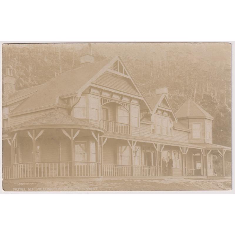 (WS1161) TASMANIA  ·  c.1910: unused real photo card with a view titles HOTEL MT. WELLINGTON SPRINGS HOBART in excellent to fine condition · please note that the print was a little over-exposed i.e. the card is not faded!