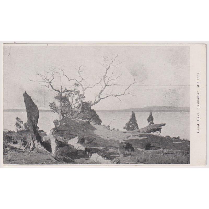 (WS1243) TASMANIA · c.1910: unused card printed by The Examiner w/view of GREAT LAKE TASMANIAN MIDLANDS · a rare view in excellent condition