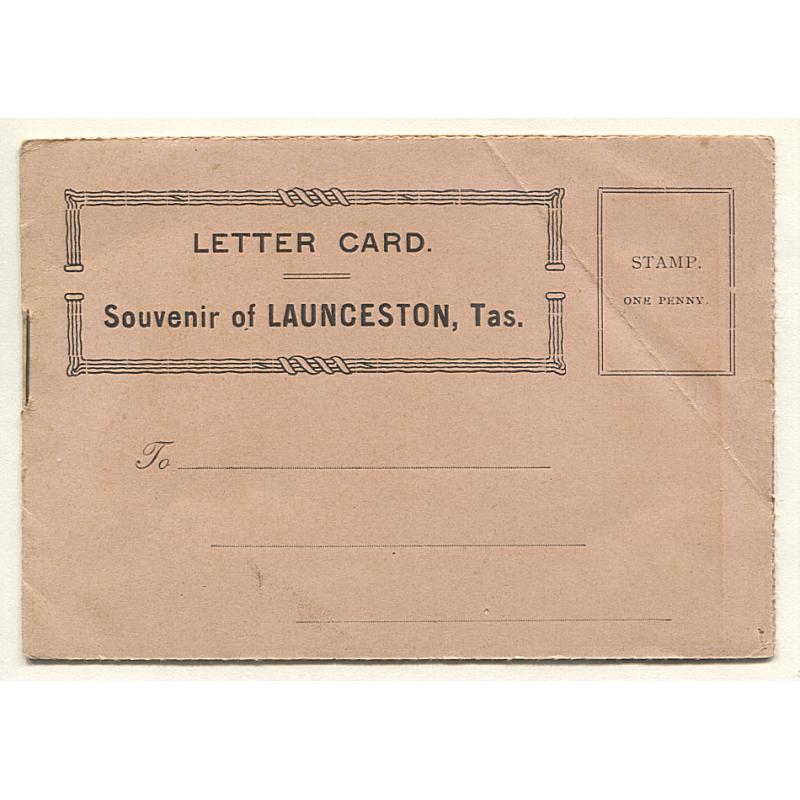 (WS15015) TASMANIA · c.1912: SOUVENIR OF LAUNCESTON "Letter Card" published by the Northern Tasmania Tourist Association containing information about the city and environs as well as six local views · see full description (3 images)