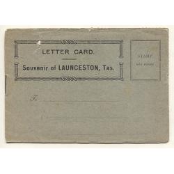 (WS15016) TASMANIA · c.1912: SOUVENIR OF LAUNCESTON "Letter Card" published by the Northern Tasmania Tourist Association containing information about the city and environs as well as six local views and events · see full description (3 images)