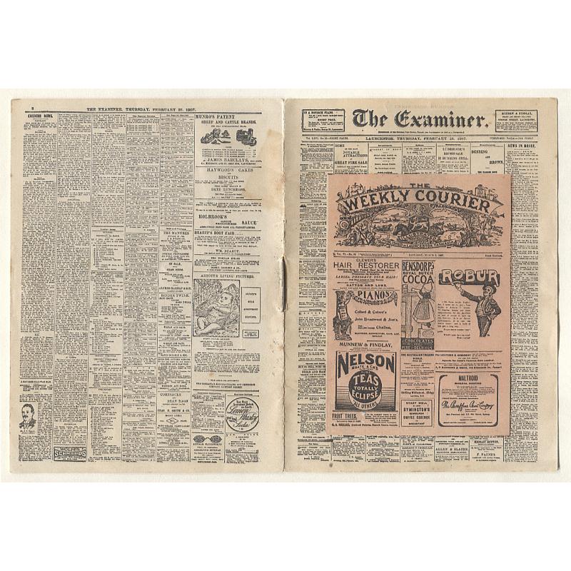(WS15018) TASMANIA · miniature edition of THE EXAMINER (with an insert front page of THE WEEKLY COURIER) produced by the newspapers to be given away at the A.N.A. EXHIBITION held at the Albert Hall, Launceston