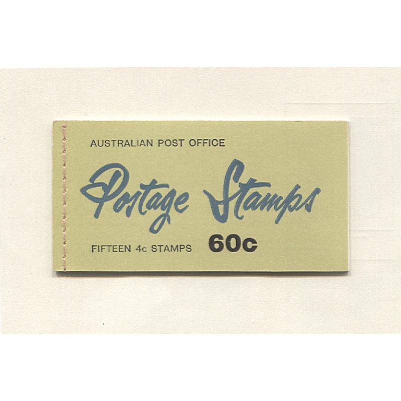 (WW10022) AUSTRALIA · 1966/67: 60c booklet (15x 4x QEII defin) with "Registered Post is Safest for your Gifts" slogan on tabs · pink thread · Edition DV8 BW 71e · VF condition · c.v. AU$150 (2 images)