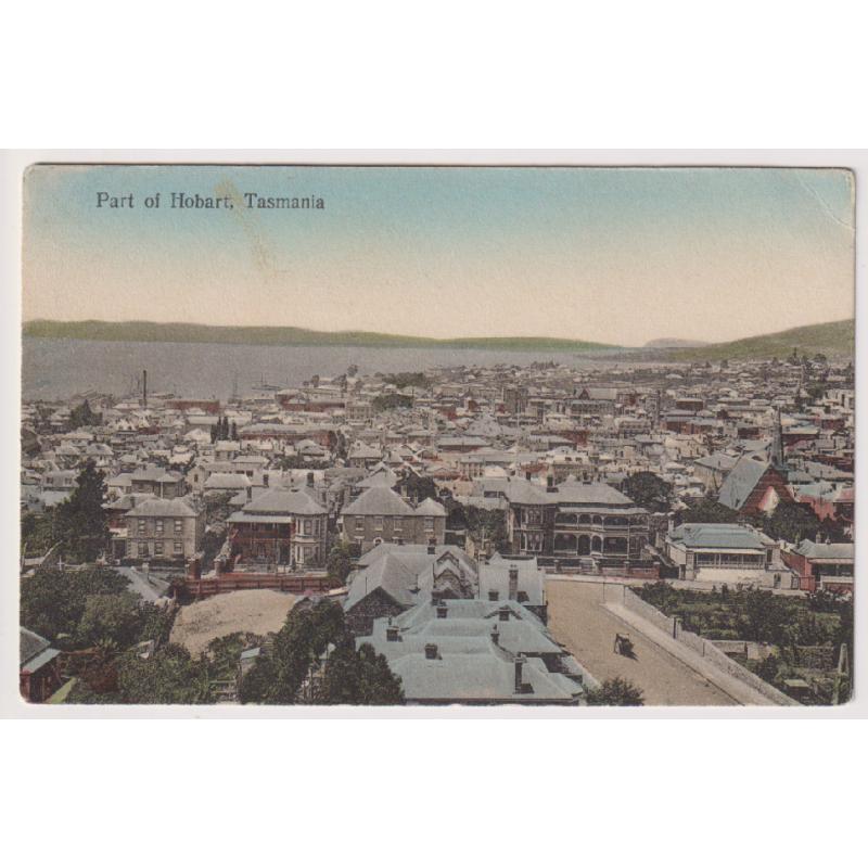 (WW1424) TASMANIA ·  c.1910: unused card by A.J. Holloway with view titled PART OF HOBART · greeting written on verso but not postally used · excellent condition · uncommon publisher!