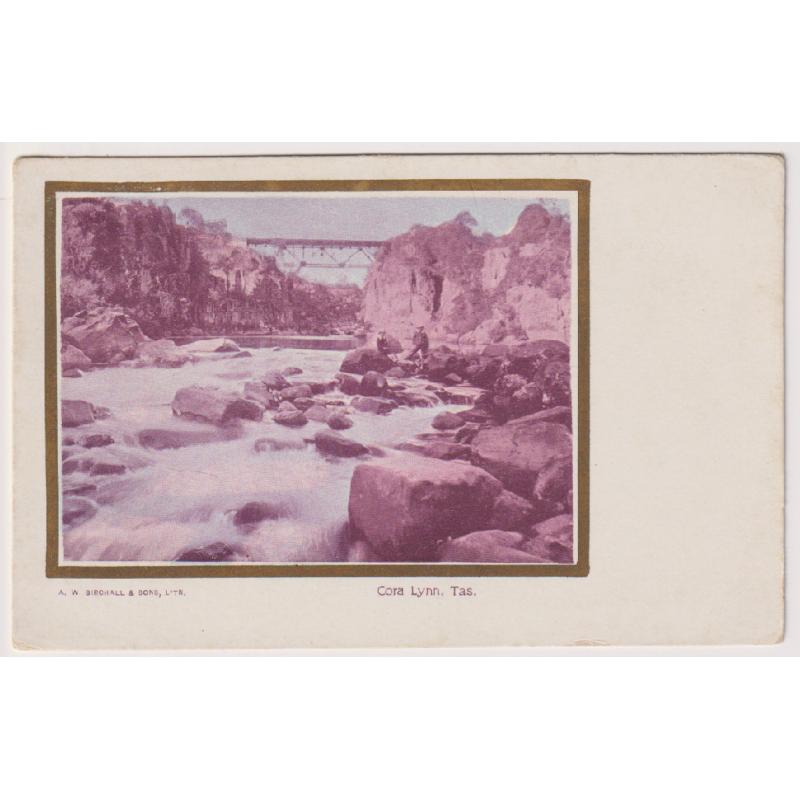 (WW1432) TASMANIA · c.1904: unused undivided back card by by A.W. Birchall w/view of CORA LYNN printed by Osboldstone · fine condition