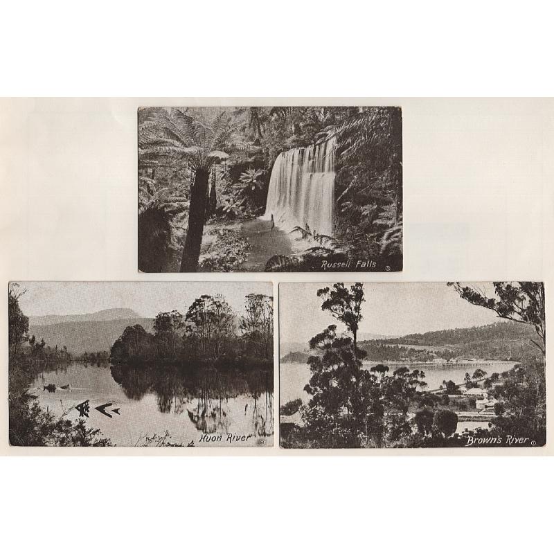 (WW15042) TASMANIA · 1920s: 10 different cards from the Tasmanian Govt. Tourist Bureau with southern TAS views · BROWN'S RIVER, etc. · any imperfections are v.minor · see full description (3 images)
