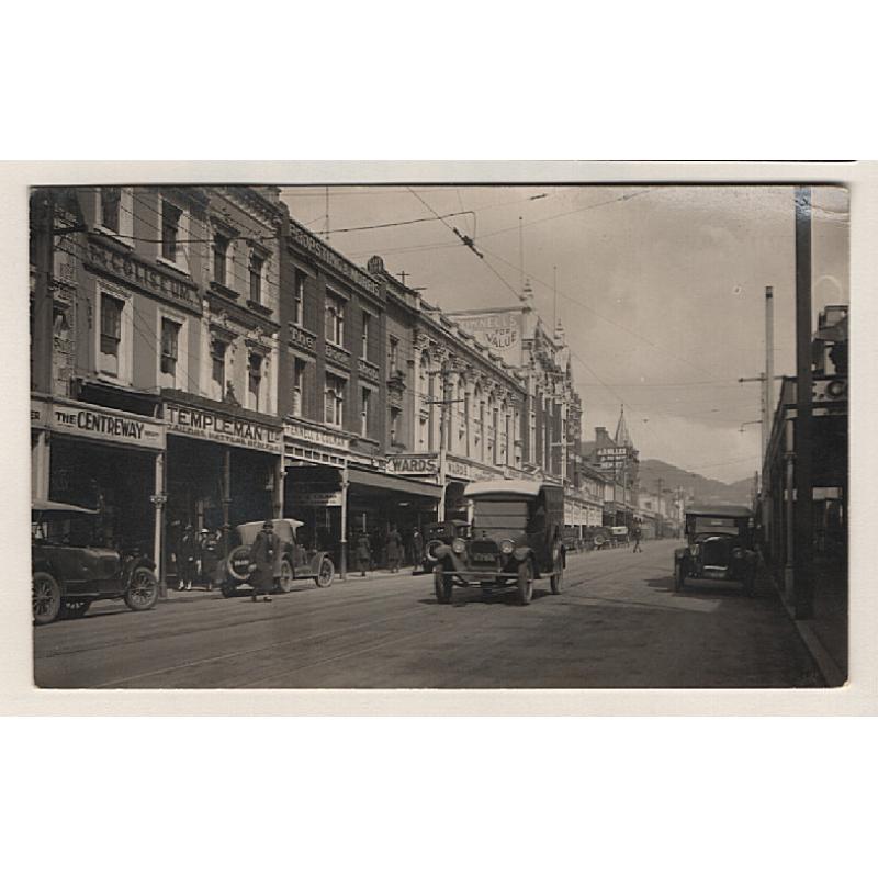 (WW15065) TASMANIA · 1920s: unused real photo card by J.W. Beattie with an excellent view of LIVERPOOL STREET HOBART · photo taken from corner with Criterion Street · see full description · fine condition