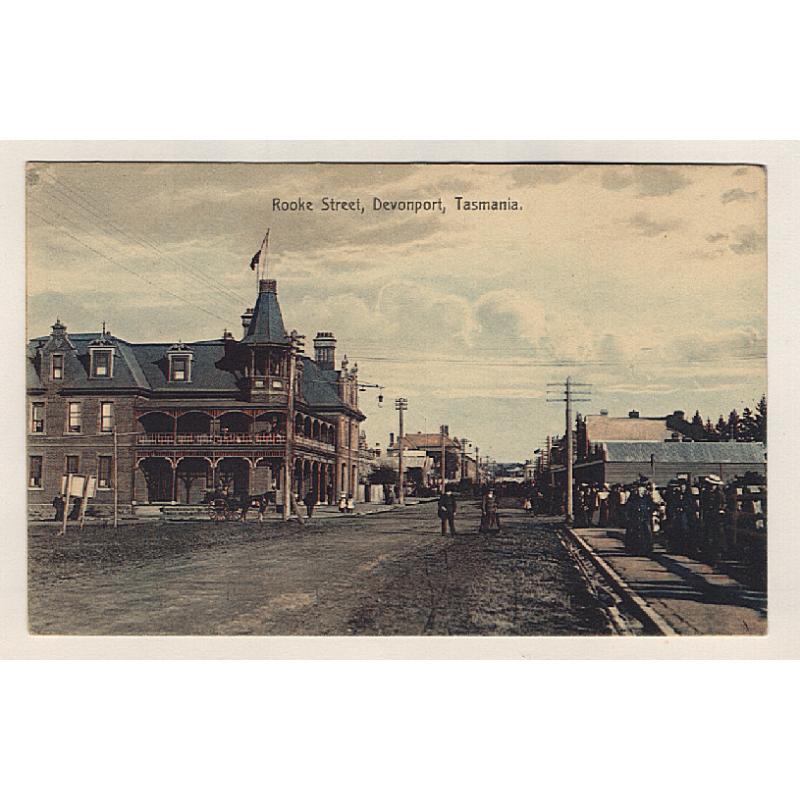 (WW15084) TASMANIA · c.1910: unused card published by local photographer A.W. Marshall w/view of ROOKE STREET DEVONPORT · excellent to fine condition · a rare card in my experience